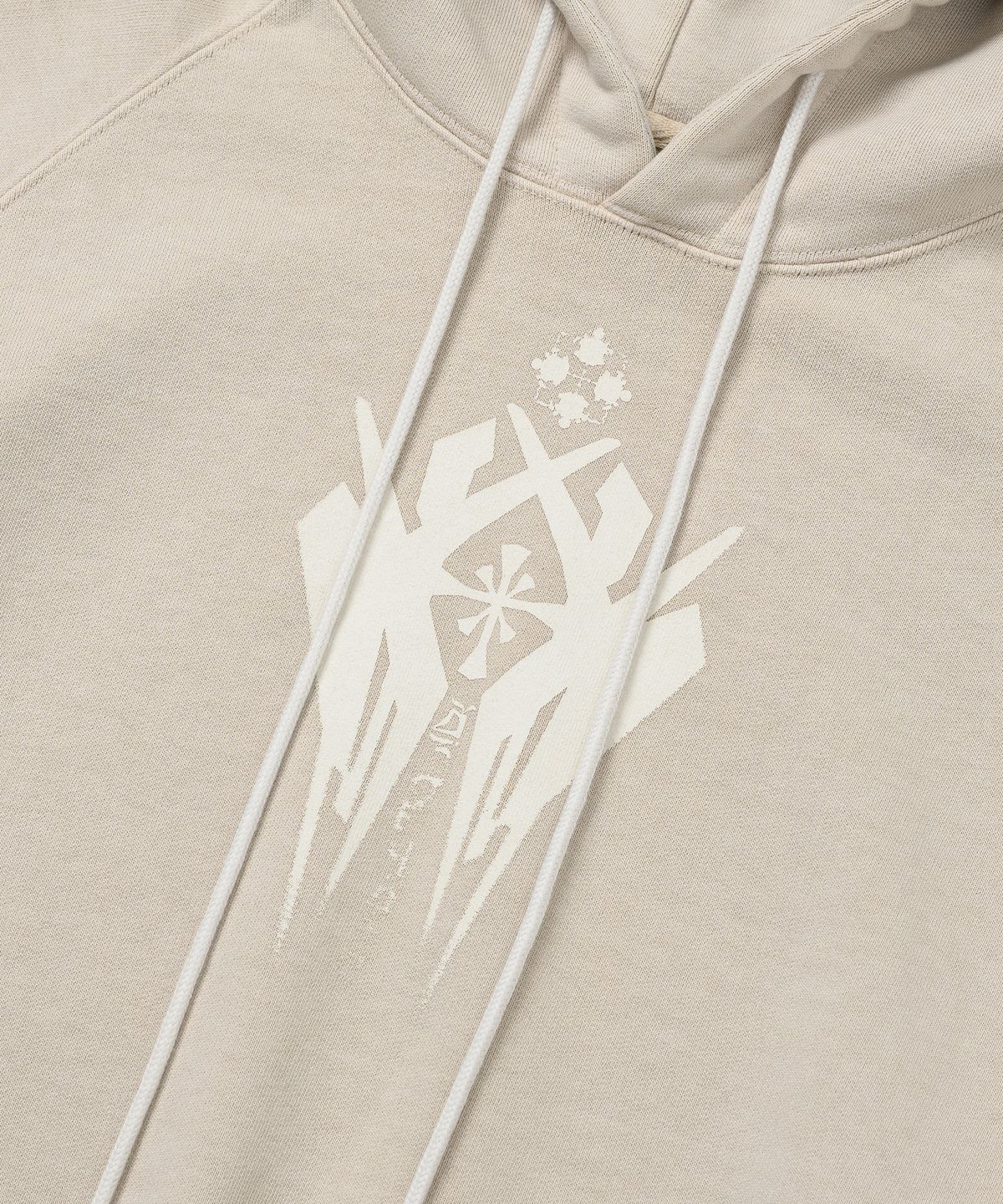 아조바이아조(AJOBYAJO) Cross Symbol Raglan Hoodie [CREAM]