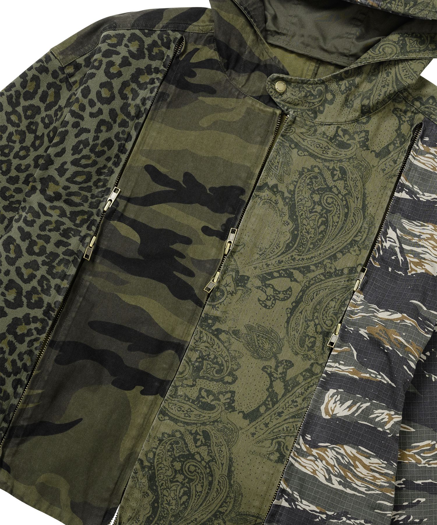 MUSINSA | AJOBYAJO Camouflage Zip-Up Hooded Jacket [KHAKI]