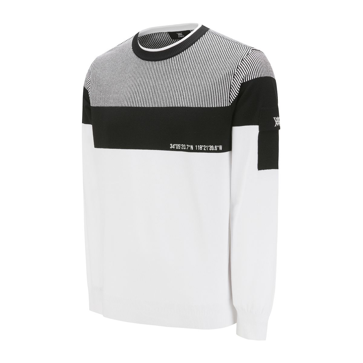 어뉴골프(ANEW GOLF) MEN SP STRIPE BLOCK SWEATER_WH