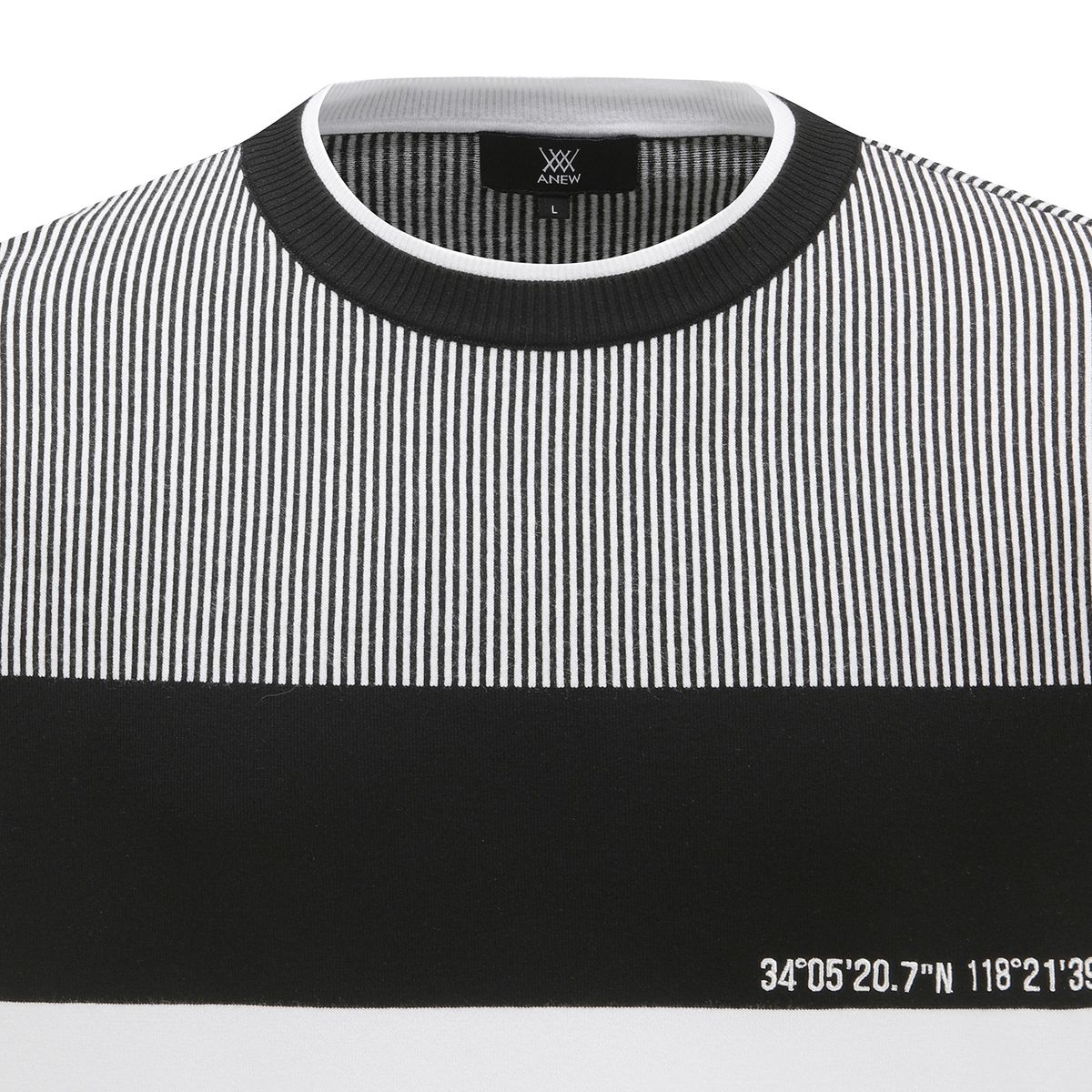 어뉴골프(ANEW GOLF) MEN SP STRIPE BLOCK SWEATER_WH