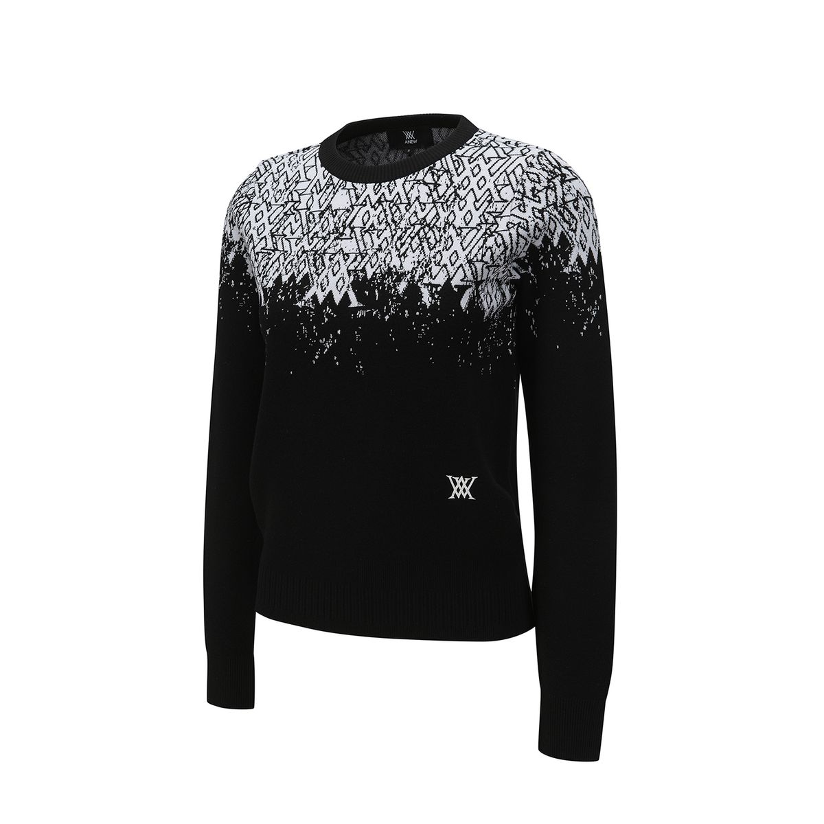 어뉴골프(ANEW GOLF) WOMEN SP GRADATION PATTERN SWEATER_BK