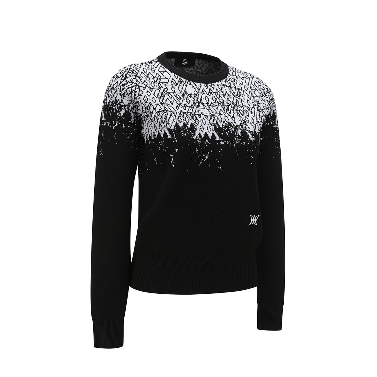 어뉴골프(ANEW GOLF) WOMEN SP GRADATION PATTERN SWEATER_BK