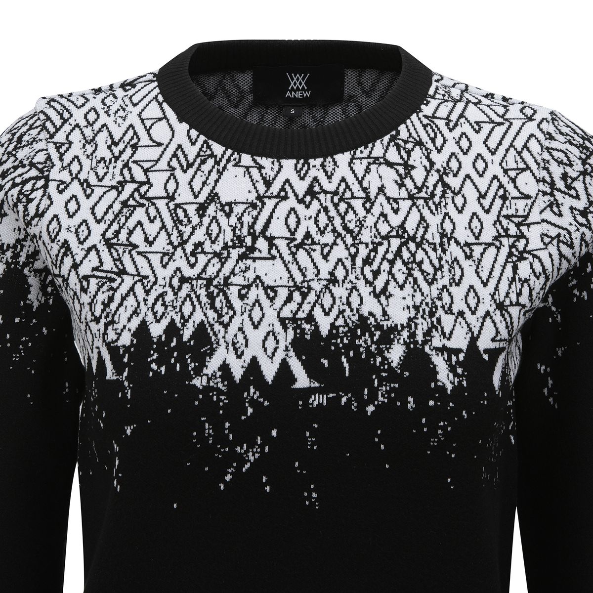 어뉴골프(ANEW GOLF) WOMEN SP GRADATION PATTERN SWEATER_BK