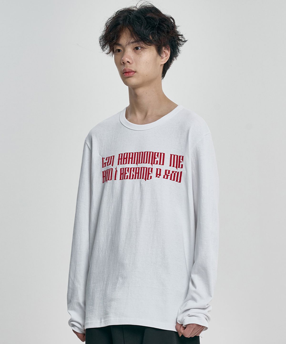 아조바이아조(AJOBYAJO) The Contorted Excuse Long Sleeves T-Shirt [WHITE]