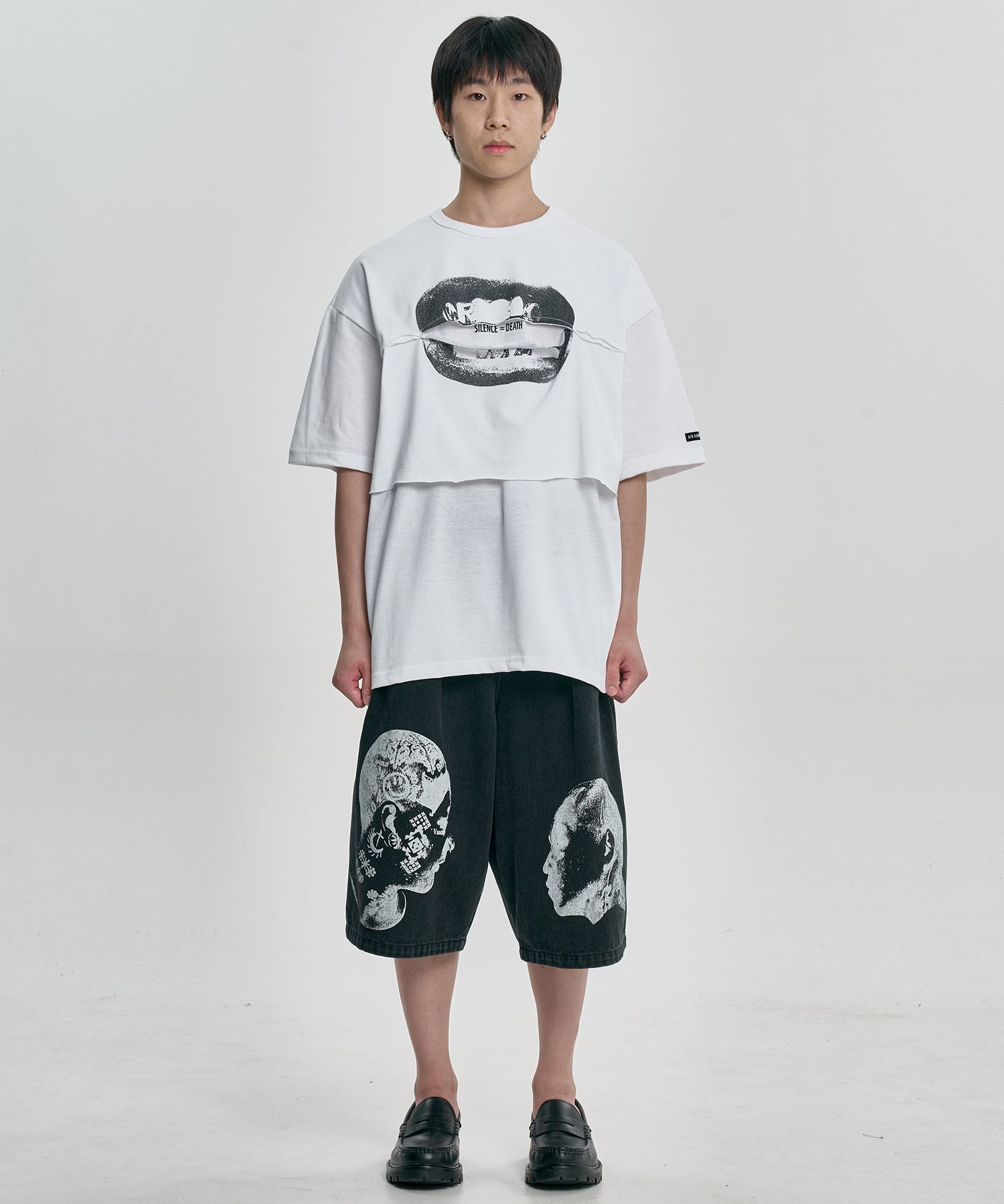【AJO AJOBYAJO】Washed Denim Shorts Washed Denim Shorts [Charcoal] - AJOBYAJO