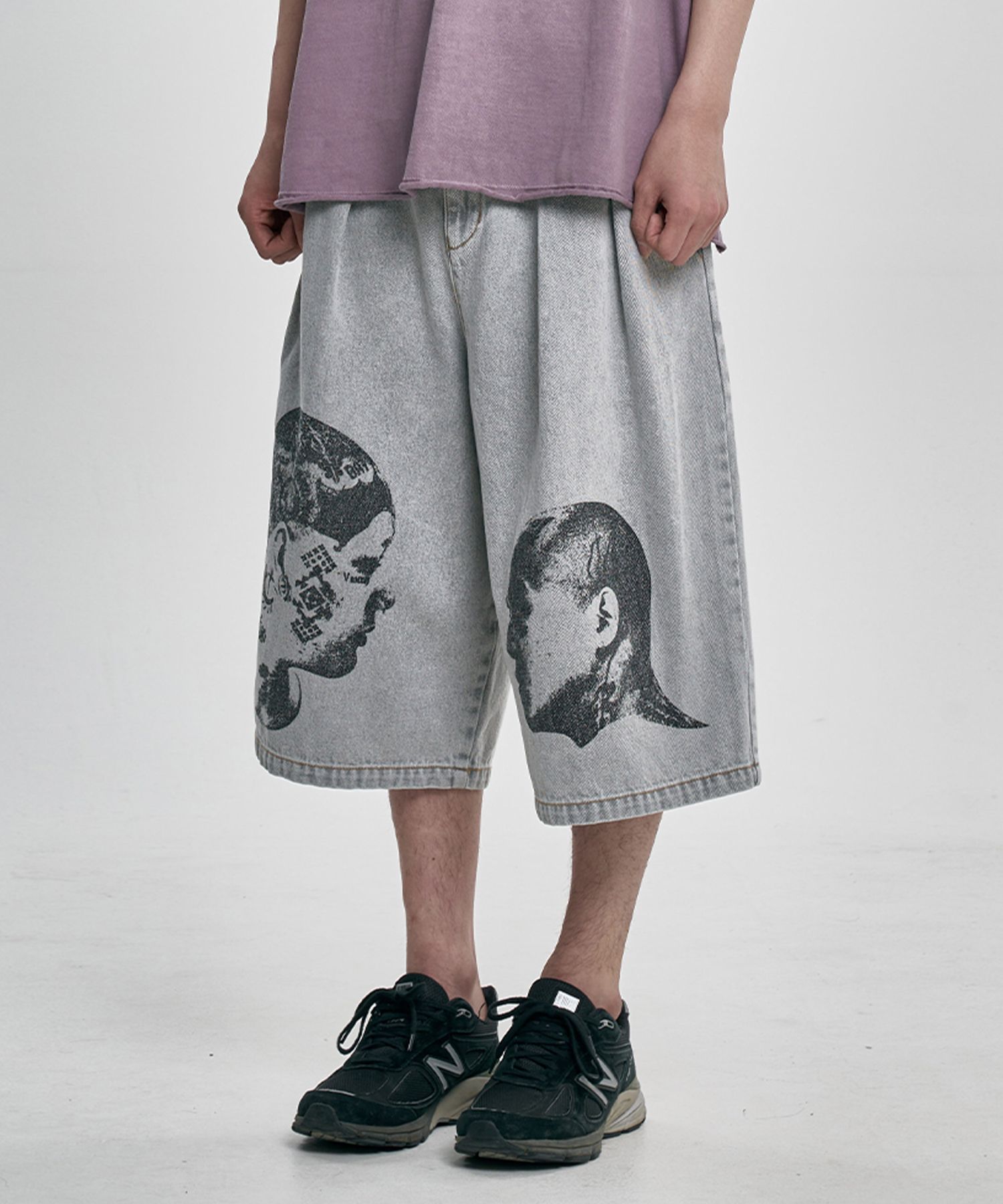 MUSINSA | AJOBYAJO DHM MUIL Washed Denim Bermuda Shorts [WHITE]