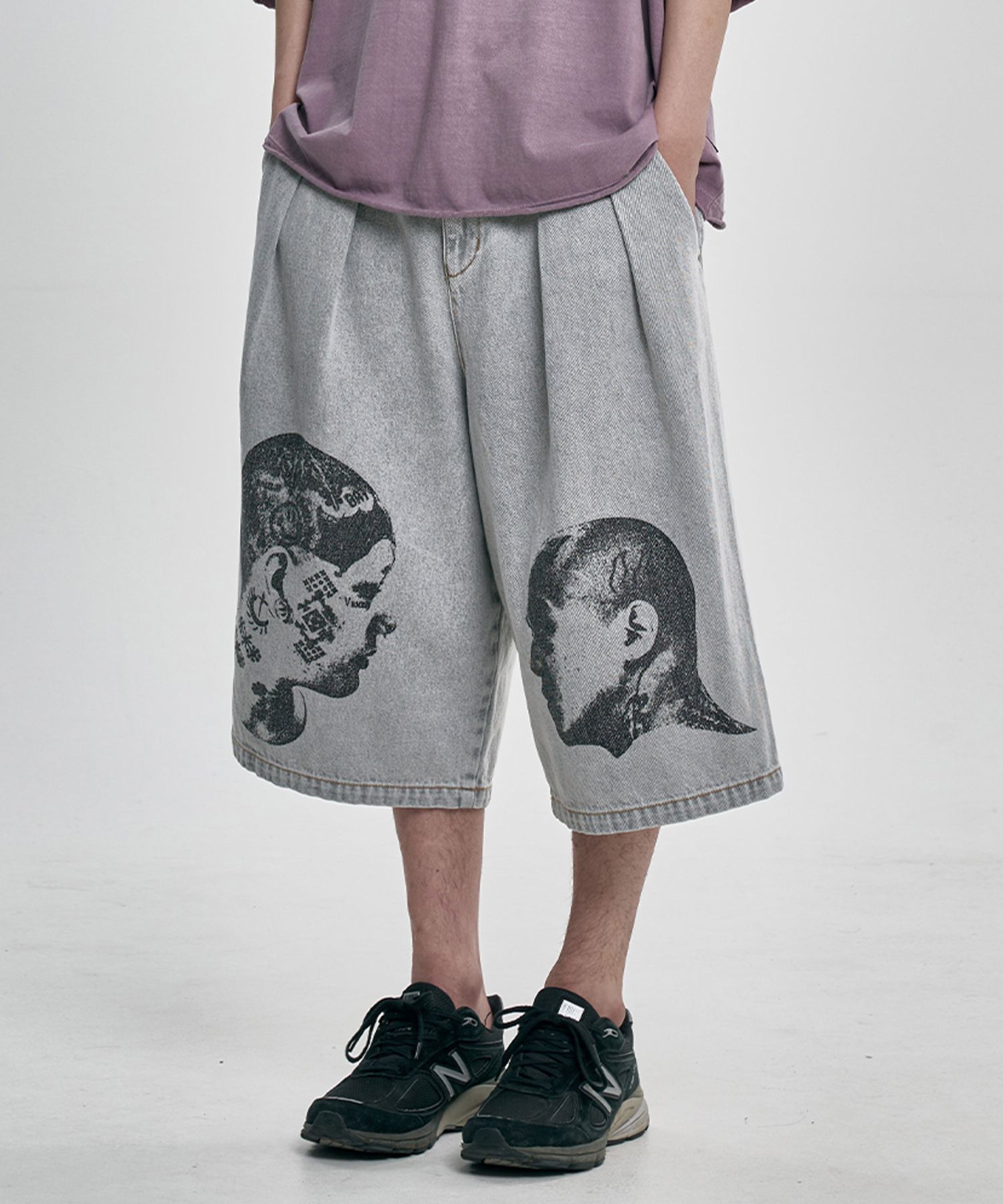 MUSINSA | AJOBYAJO DHM MUIL Washed Denim Bermuda Shorts [WHITE]