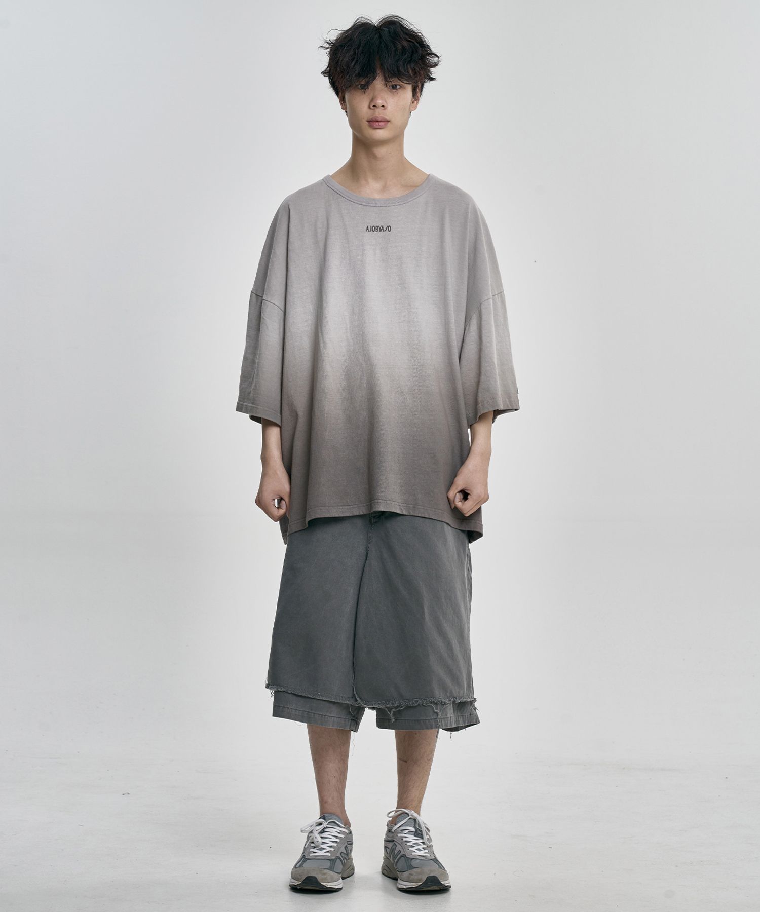 【AJO AJOBYAJO】25SS★ Gradation Washed T-Shirt MUSINSA | AJOBYAJO Gradation Washed T-Shirt [CHARCOAL]