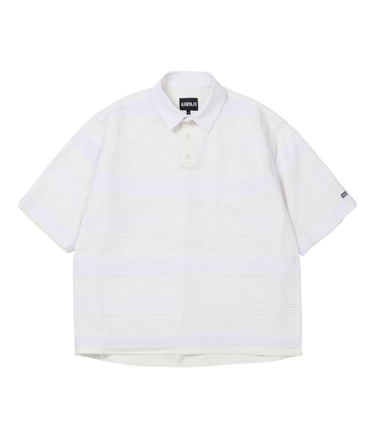 아조바이아조(AJOBYAJO) Stripe Mesh Layered Polo Shirt [WHITE]