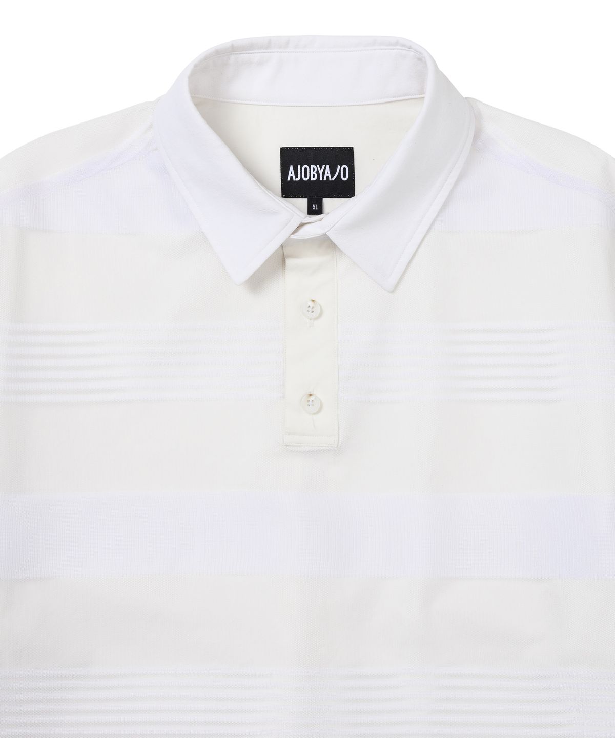 아조바이아조(AJOBYAJO) Stripe Mesh Layered Polo Shirt [WHITE]