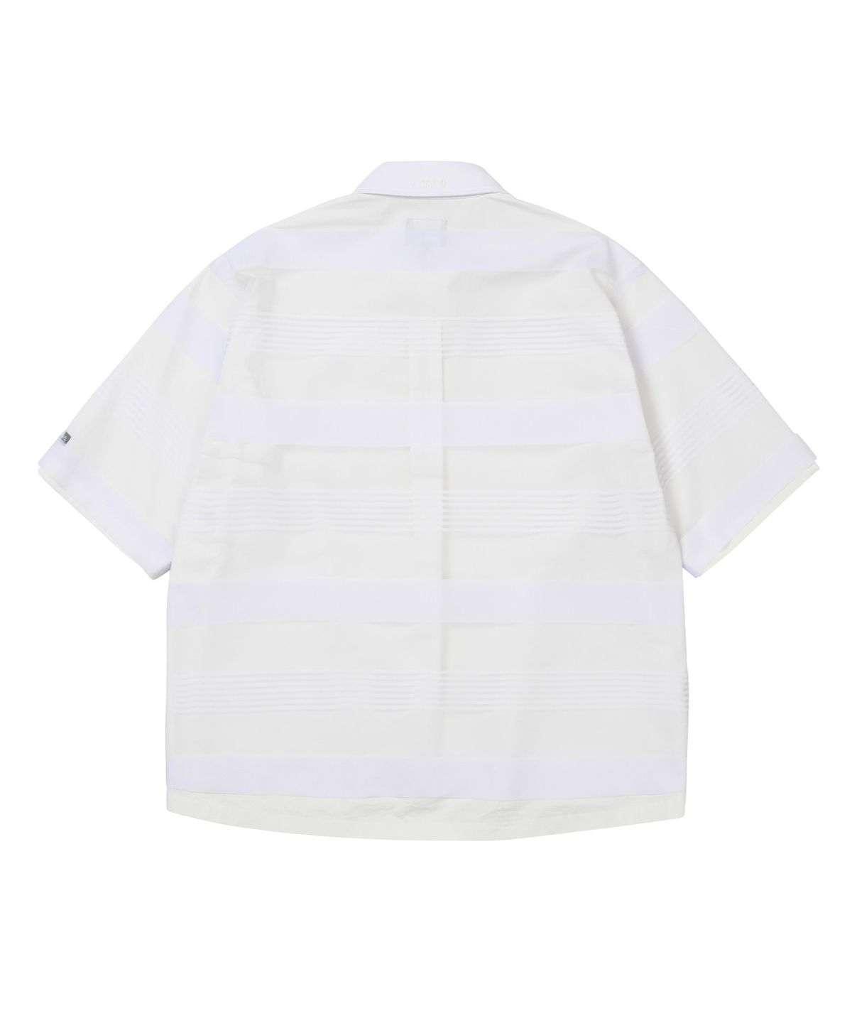 아조바이아조(AJOBYAJO) Stripe Mesh Layered Polo Shirt [WHITE]