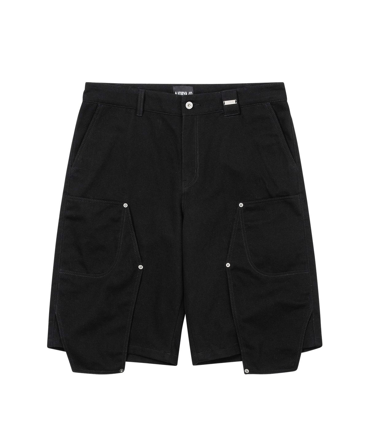 아조바이아조(AJOBYAJO) Double Knee Paneled Shorts [BLACK]