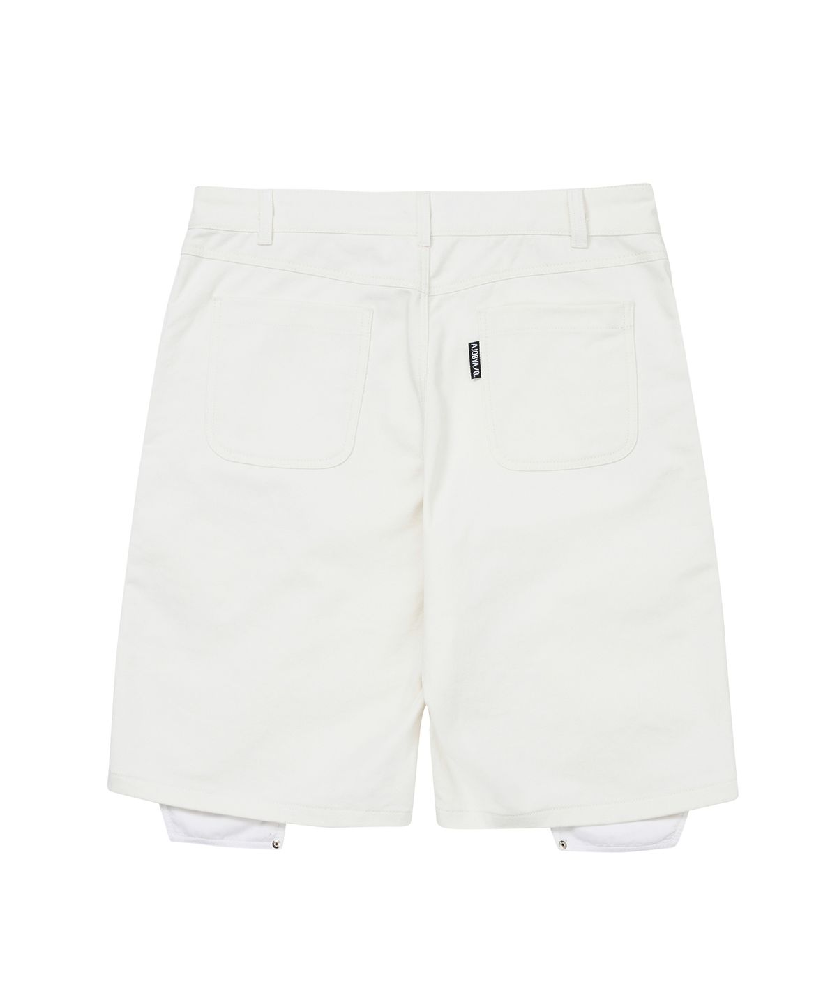 아조바이아조(AJOBYAJO) Double Knee Paneled Shorts [WHITE]