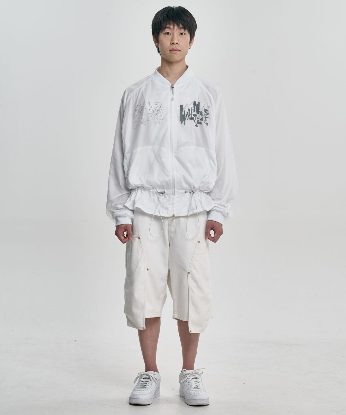 아조바이아조(AJOBYAJO) Double Knee Paneled Shorts [WHITE]