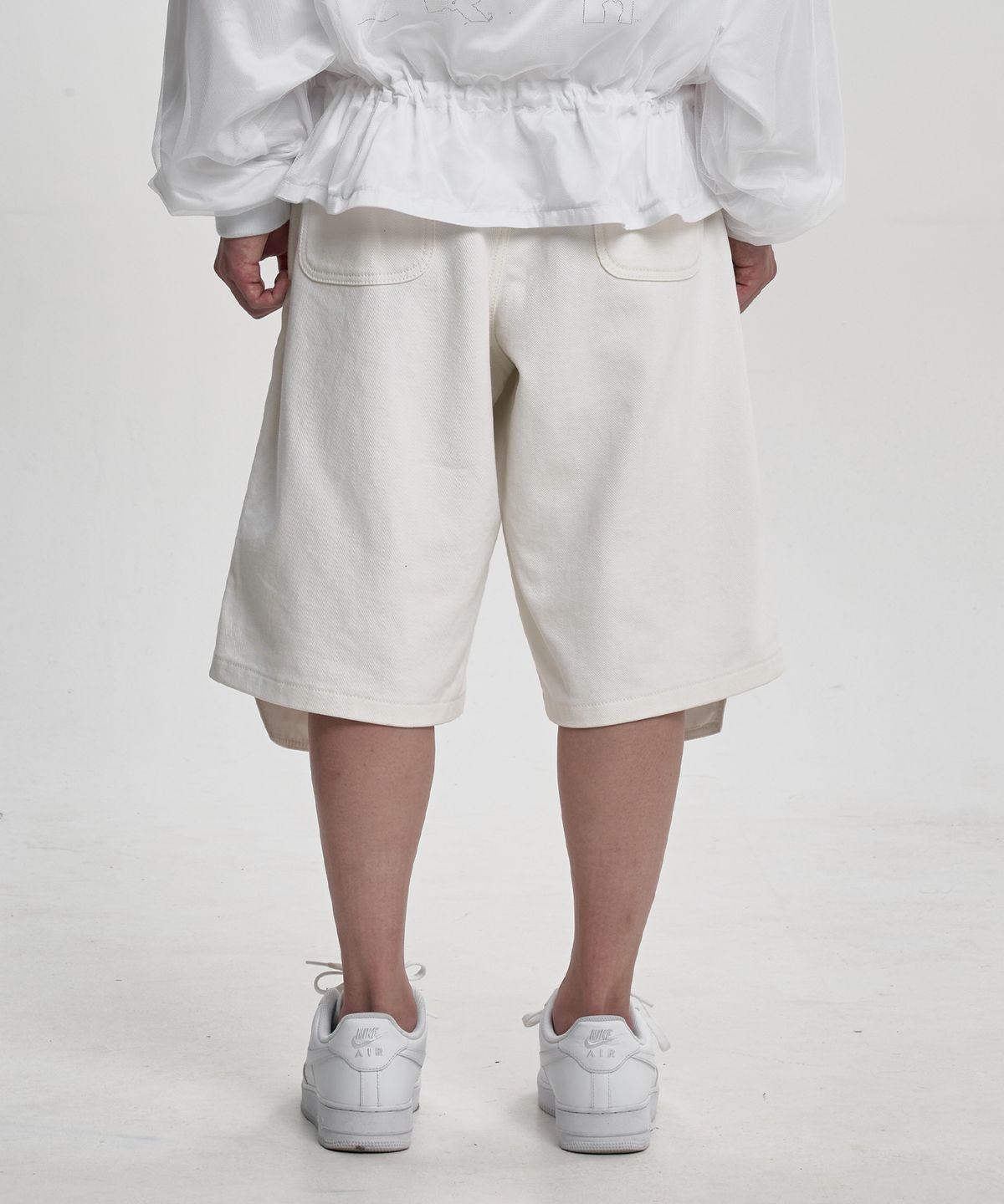 아조바이아조(AJOBYAJO) Double Knee Paneled Shorts [WHITE]