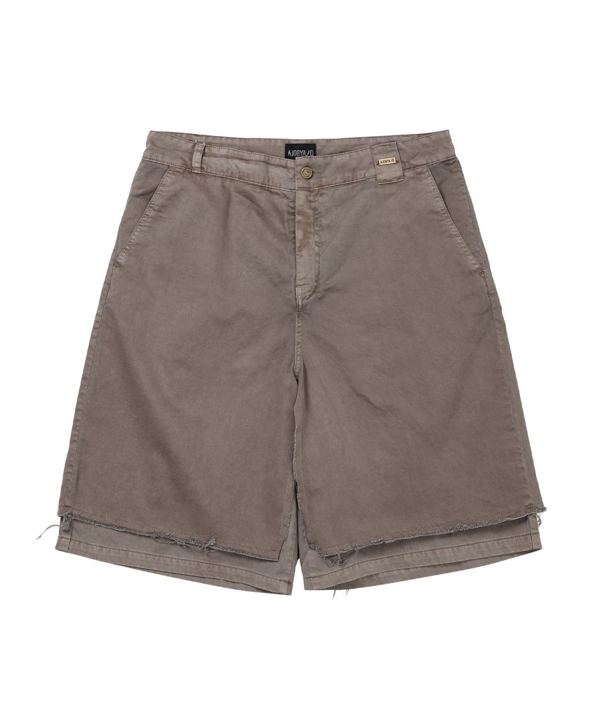 아조바이아조(AJOBYAJO) Washed Layered Skirt Shorts [BROWN]