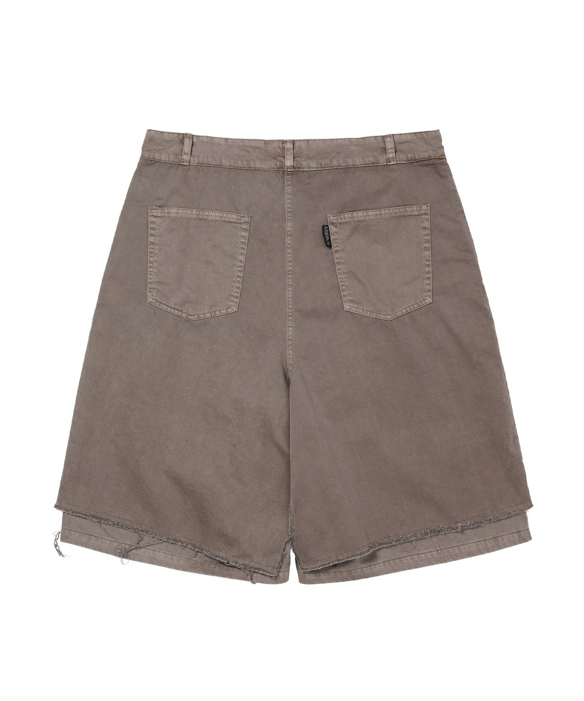 아조바이아조(AJOBYAJO) Washed Layered Skirt Shorts [BROWN]