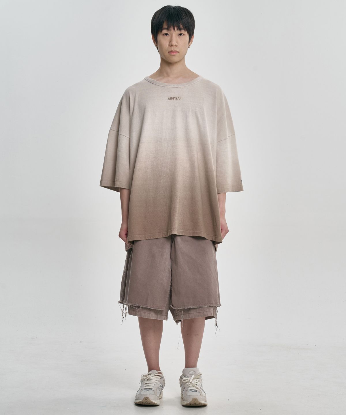아조바이아조(AJOBYAJO) Washed Layered Skirt Shorts [BROWN]