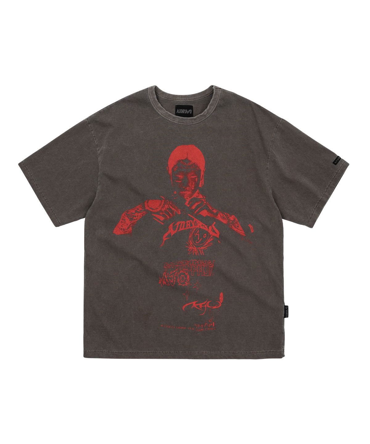 아조바이아조(AJOBYAJO) Pseudo Knight T-Shirt [DARK BROWN]