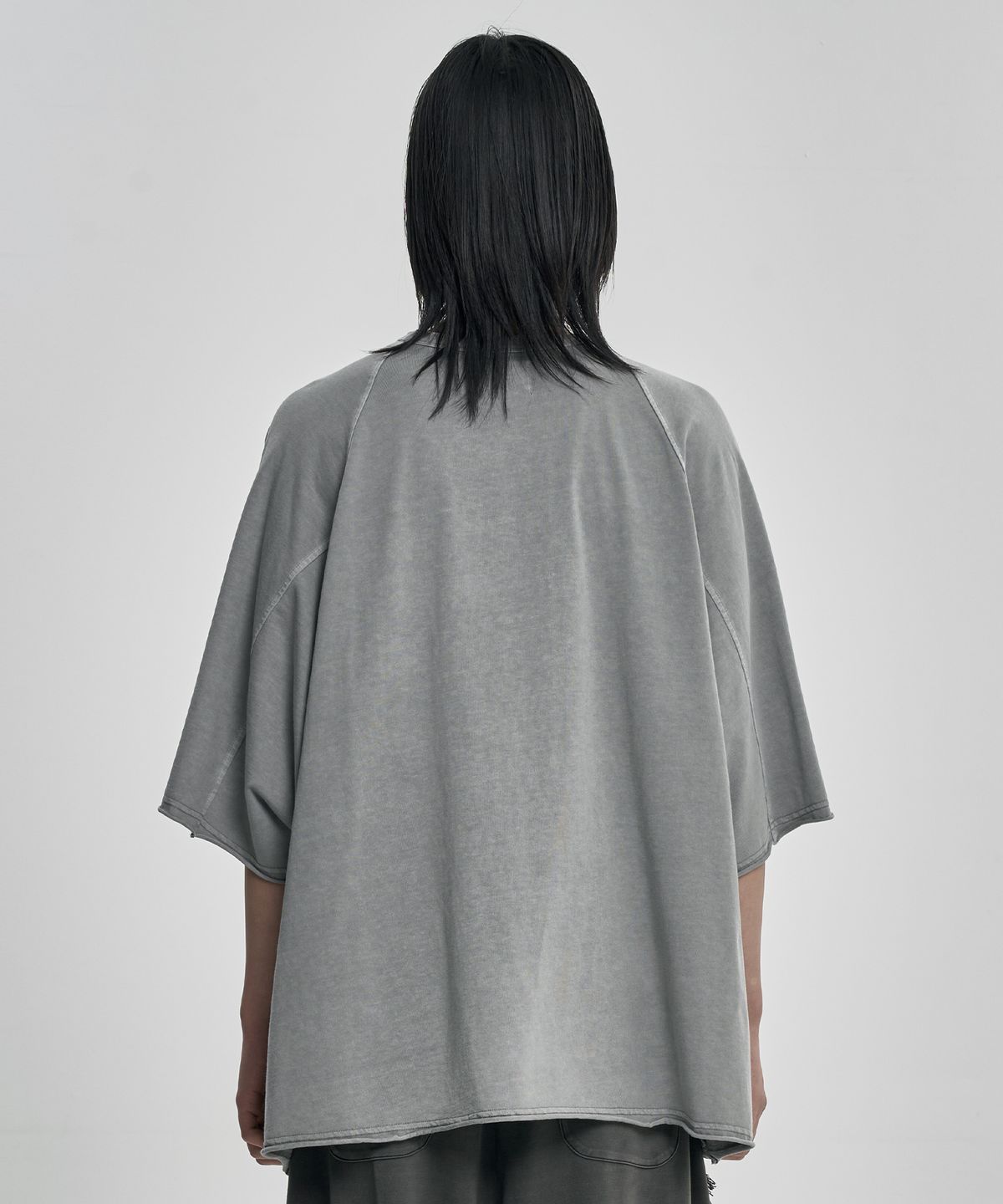 아조바이아조(AJOBYAJO) Cross Symbol Washed Raglan T-Shirt [GREY]