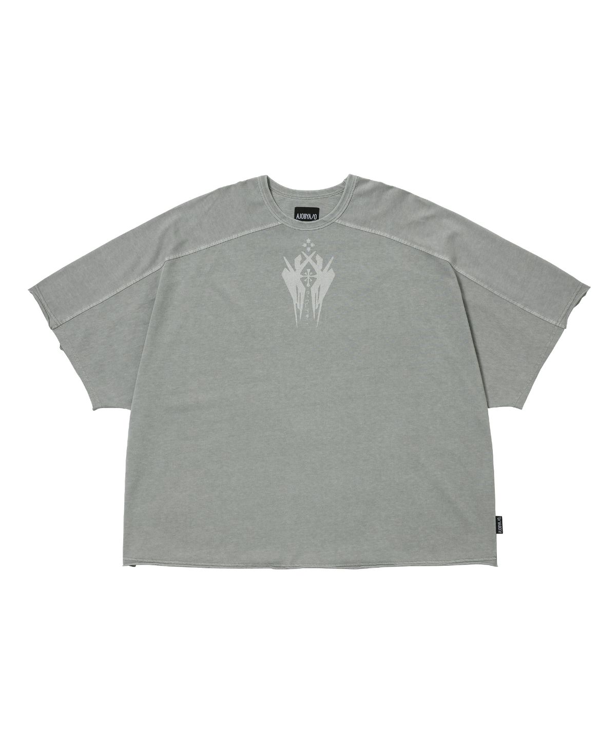 아조바이아조(AJOBYAJO) Cross Symbol Washed Raglan T-Shirt [GREY]