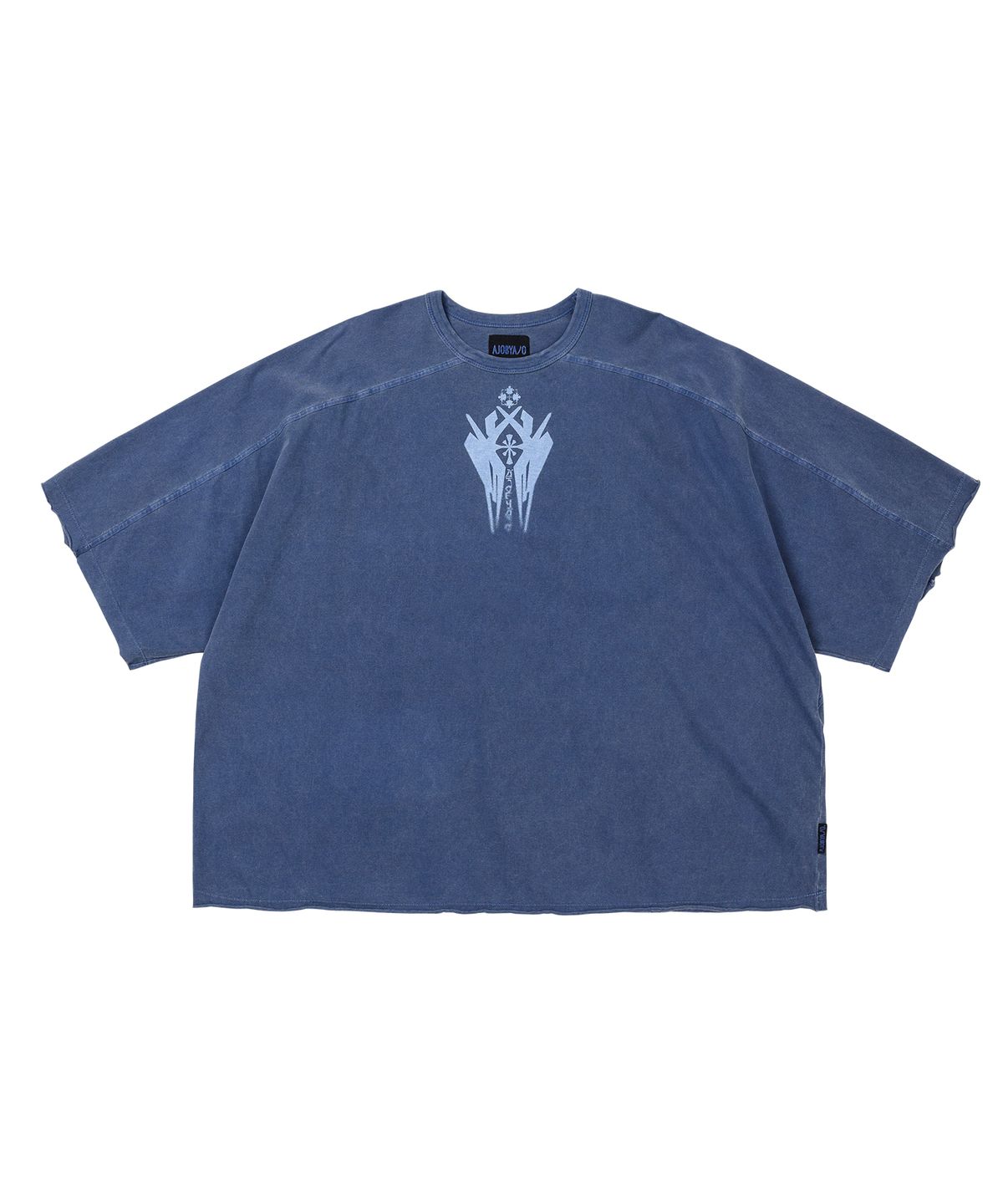 아조바이아조(AJOBYAJO) Cross Symbol Washed Raglan T-Shirt [BLUE]