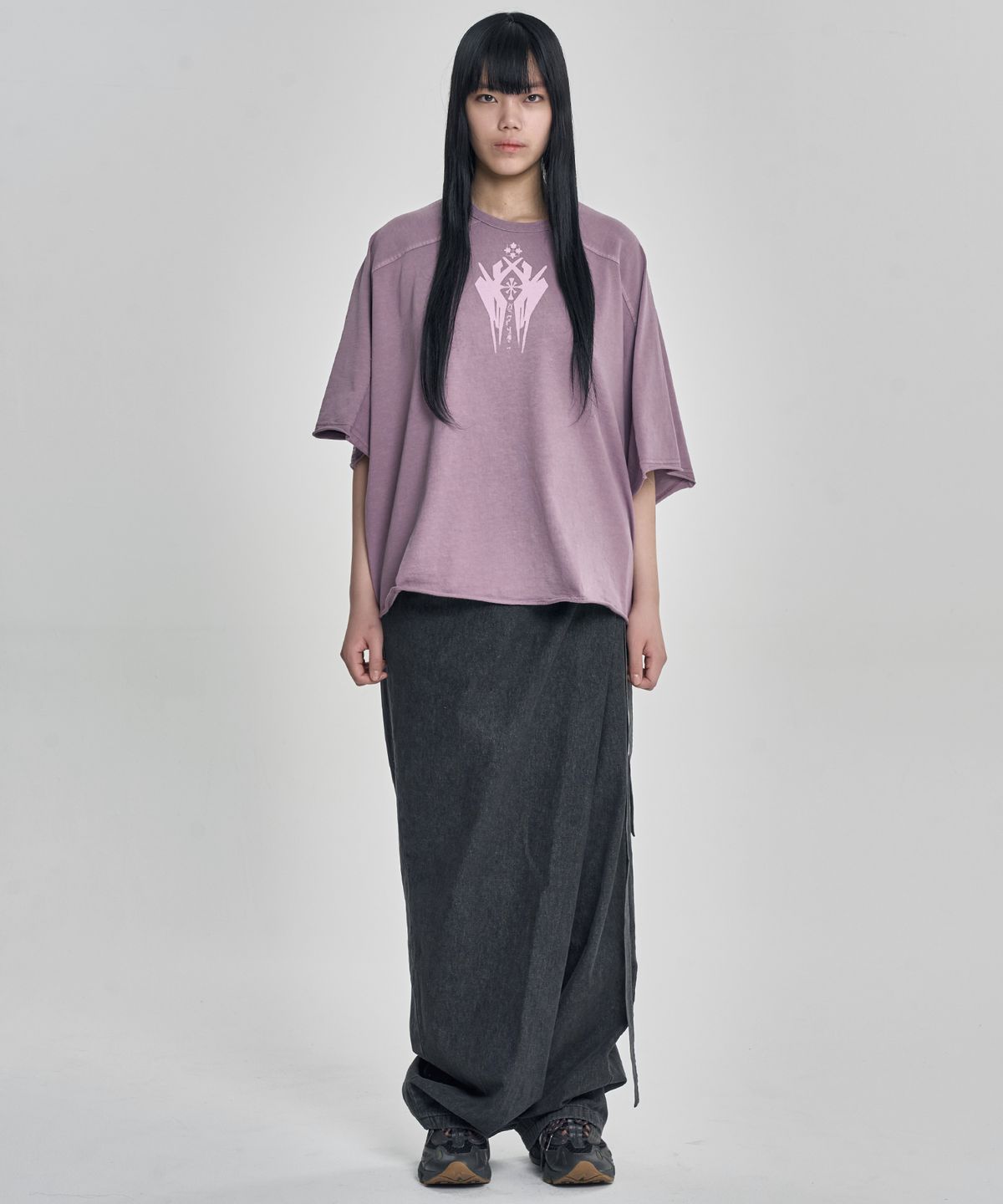 아조바이아조(AJOBYAJO) Cross Symbol Washed Raglan T-Shirt [PINK]