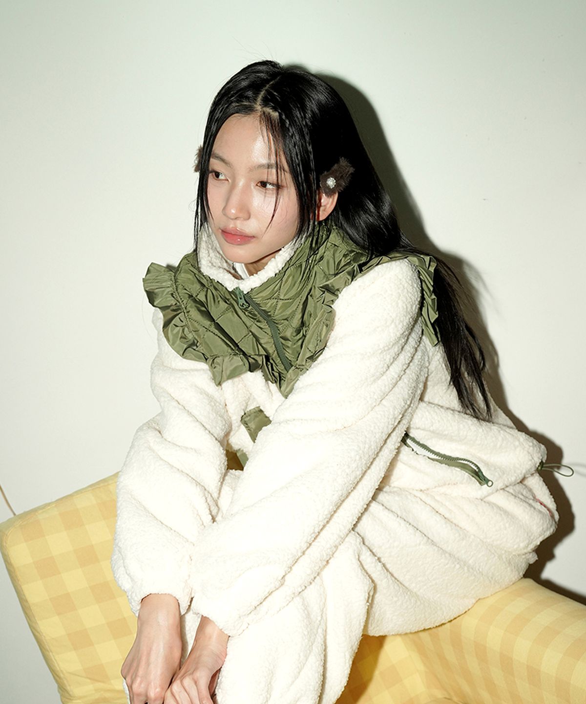 스윗비터(SWEET BITTER) [우먼] 러플 플리스 팬츠_카키