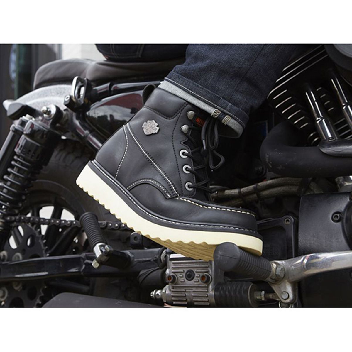 할리데이비슨(HARLEY-DAVIDSON) 남성 보우 부츠 BLACK