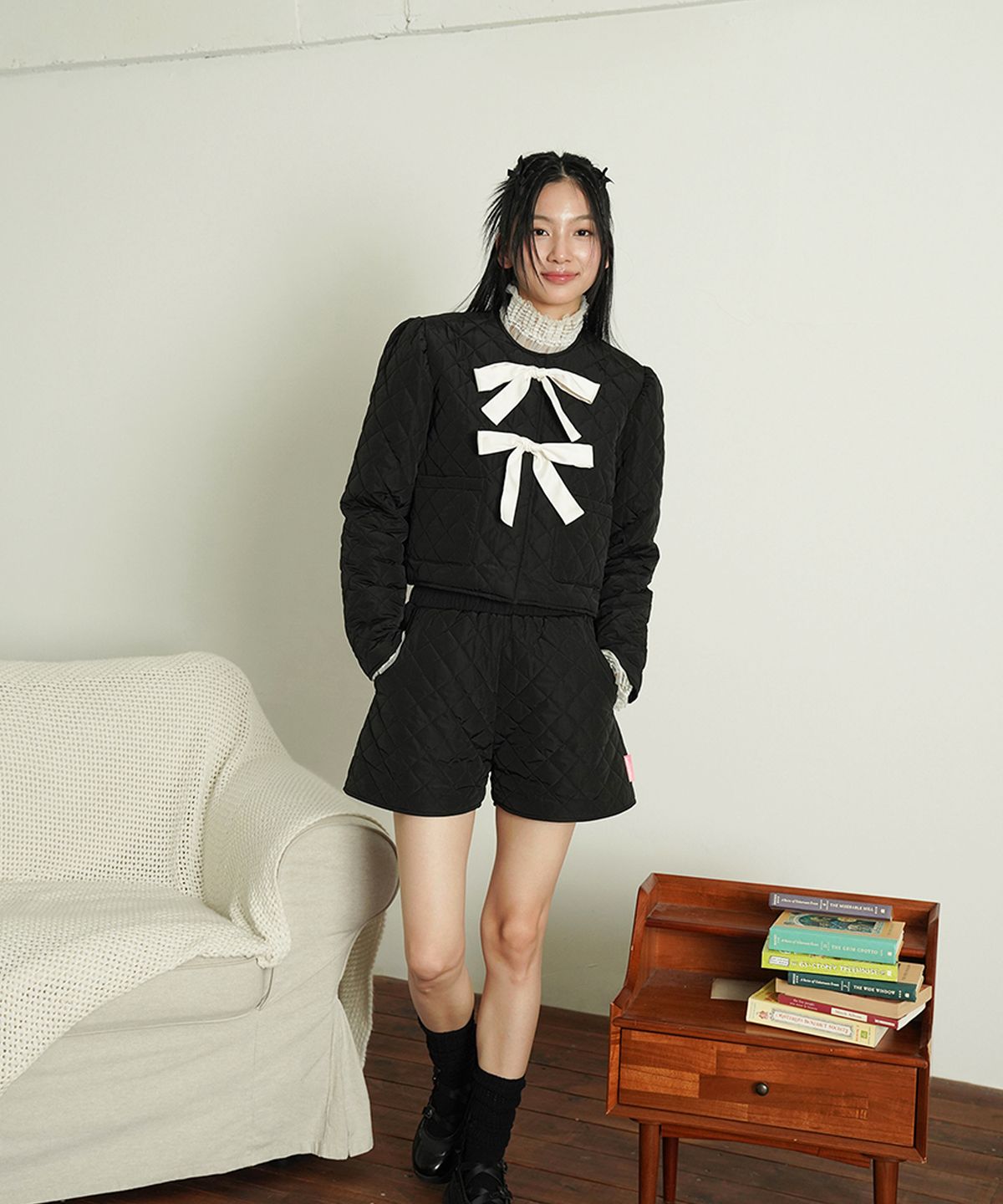 스윗비터(SWEET BITTER) [우먼] 퀼팅 쇼츠_블랙