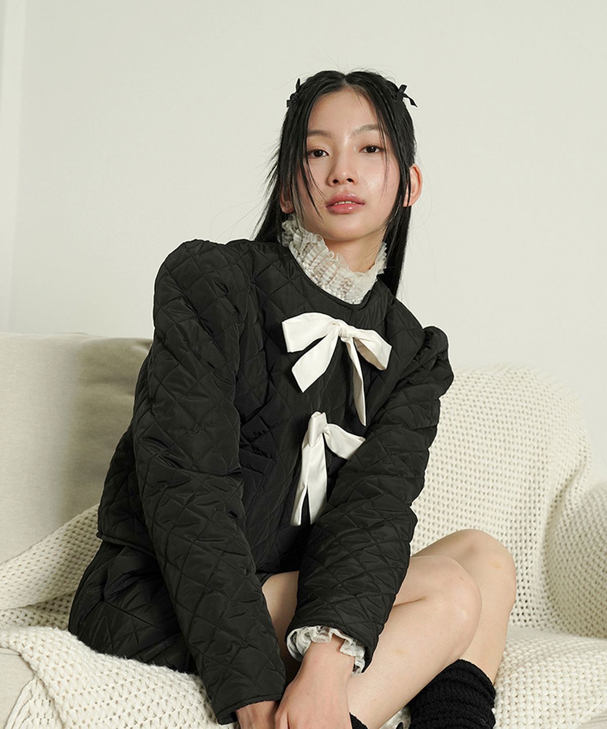 스윗비터(SWEET BITTER) [우먼] 퀼팅 쇼츠_블랙