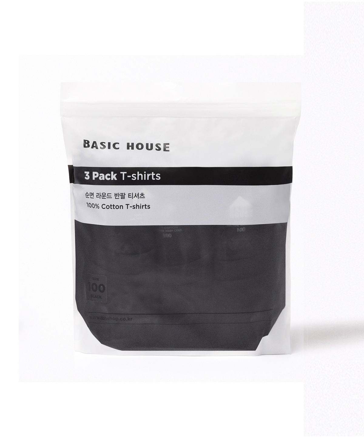 베이직하우스(BASIC HOUSE) [3PACK] 순면 30수 BCI 라운드넥 무지 반팔티셔츠 3팩 (4color)