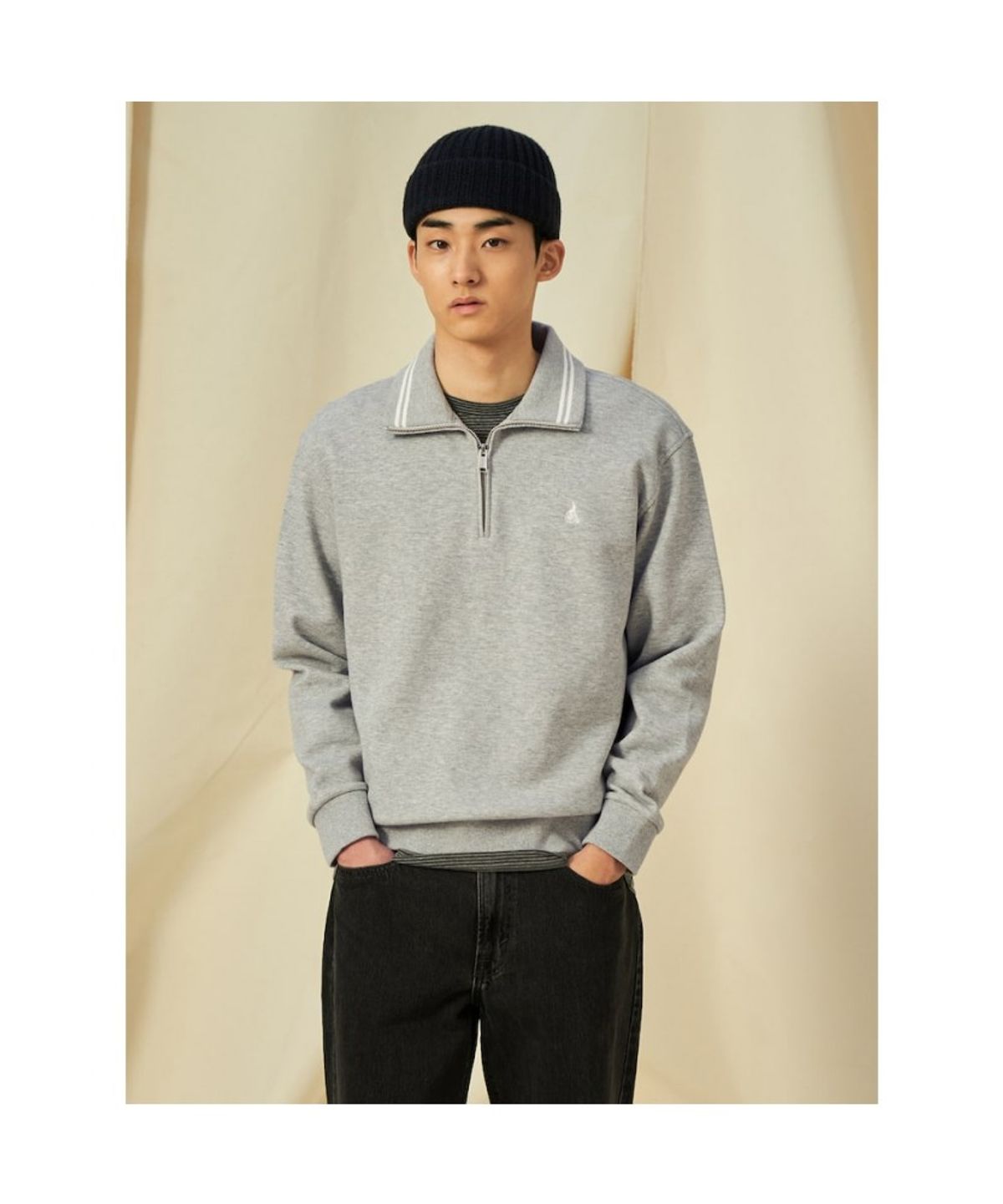 빈폴 멘(BEANPOLE MEN) 칼라넥 스웨트 셔츠  그레이