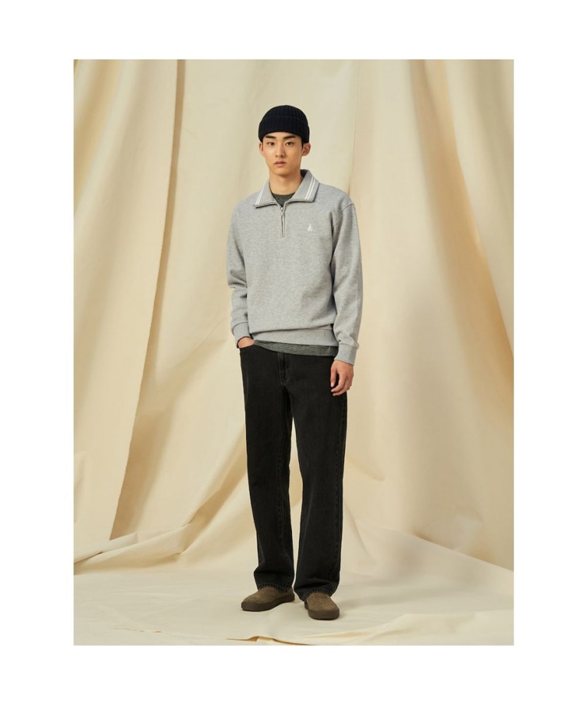 빈폴 멘(BEANPOLE MEN) 칼라넥 스웨트 셔츠  그레이