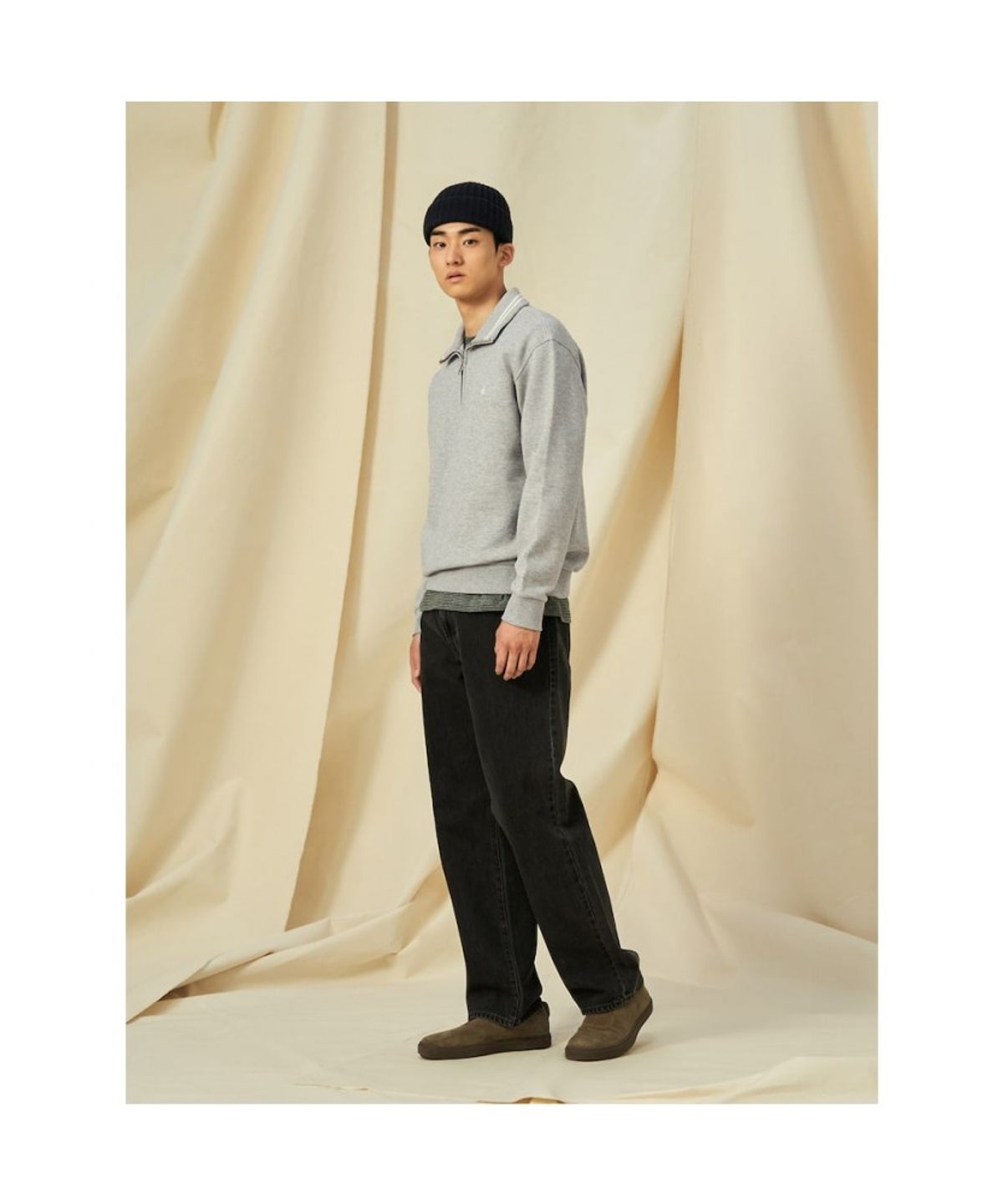 빈폴 멘(BEANPOLE MEN) 칼라넥 스웨트 셔츠  그레이