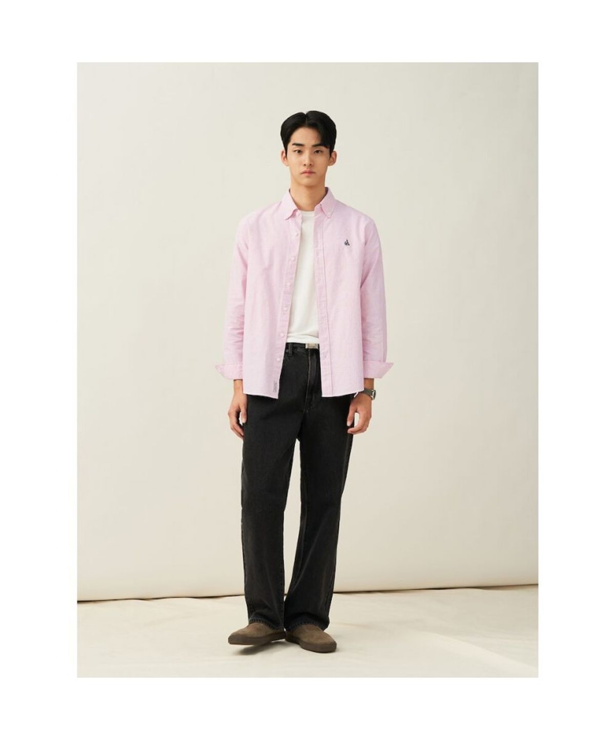 빈폴 멘(BEANPOLE MEN) [Essential] 남녀공용 옥스퍼드 스트라이프 셔츠  레드 (BC5164E016)
