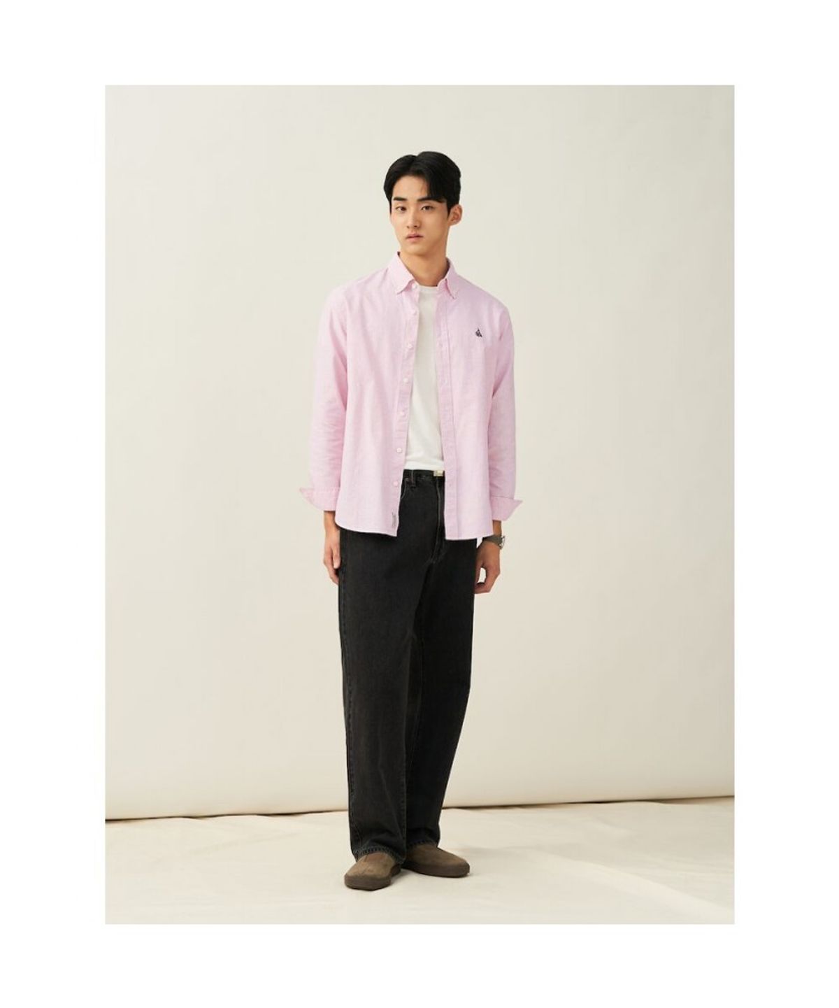 빈폴 멘(BEANPOLE MEN) [Essential] 남녀공용 옥스퍼드 스트라이프 셔츠  레드 (BC5164E016)