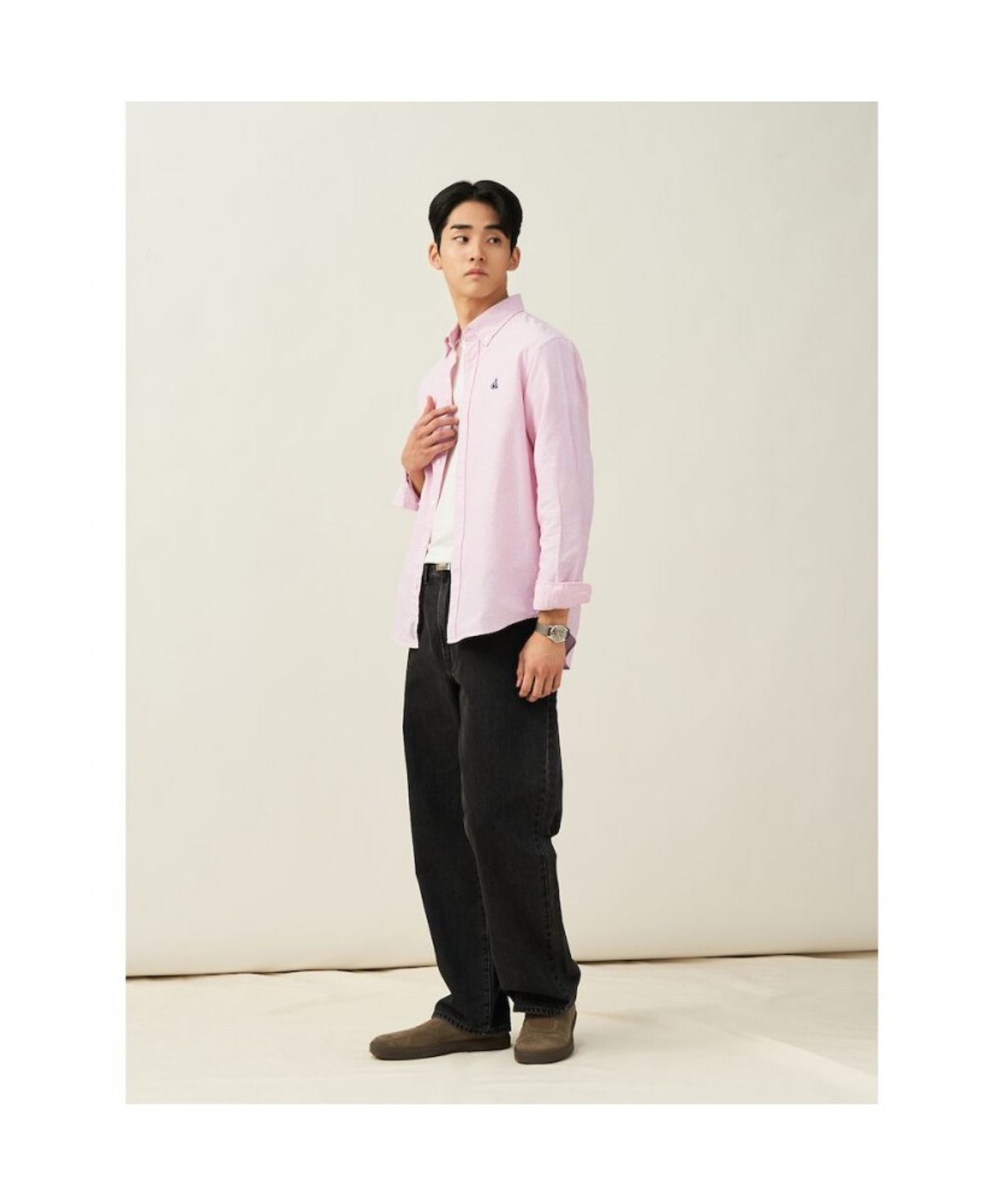 빈폴 멘(BEANPOLE MEN) [Essential] 남녀공용 옥스퍼드 스트라이프 셔츠  레드 (BC5164E016)