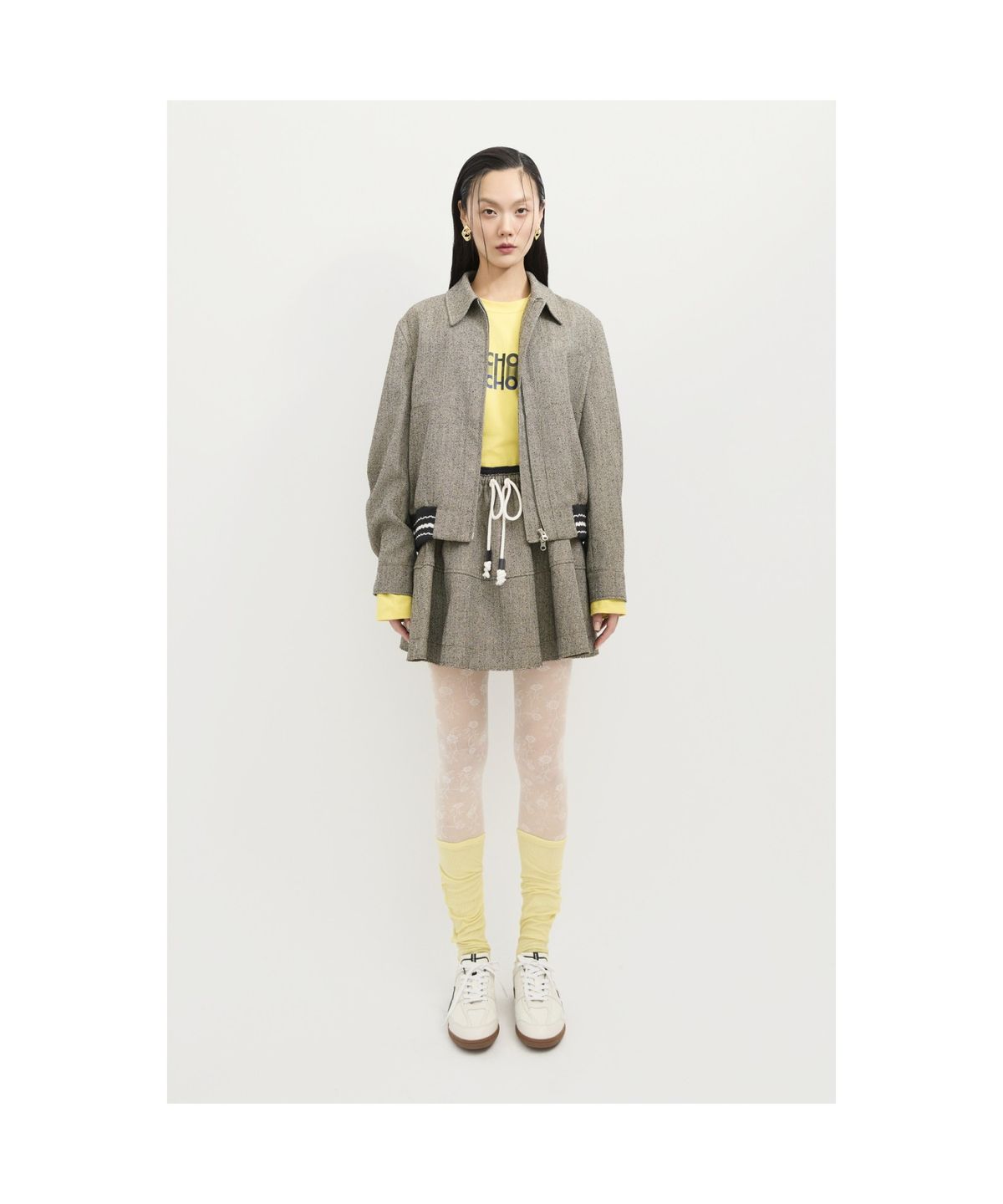 럭키슈에뜨(LUCKY CHOUETTE) Hem Ribbed Herringbone Jumper (brown) LFUAS25100BRX