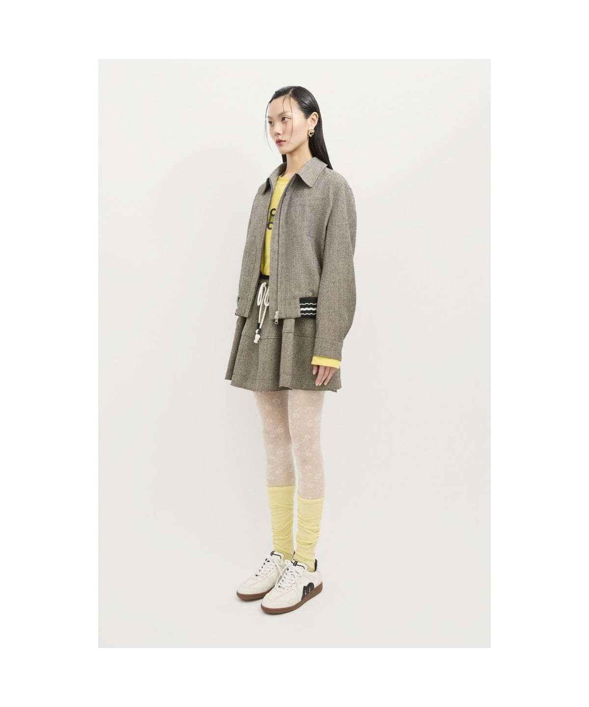 럭키슈에뜨(LUCKY CHOUETTE) Hem Ribbed Herringbone Jumper (brown) LFUAS25100BRX