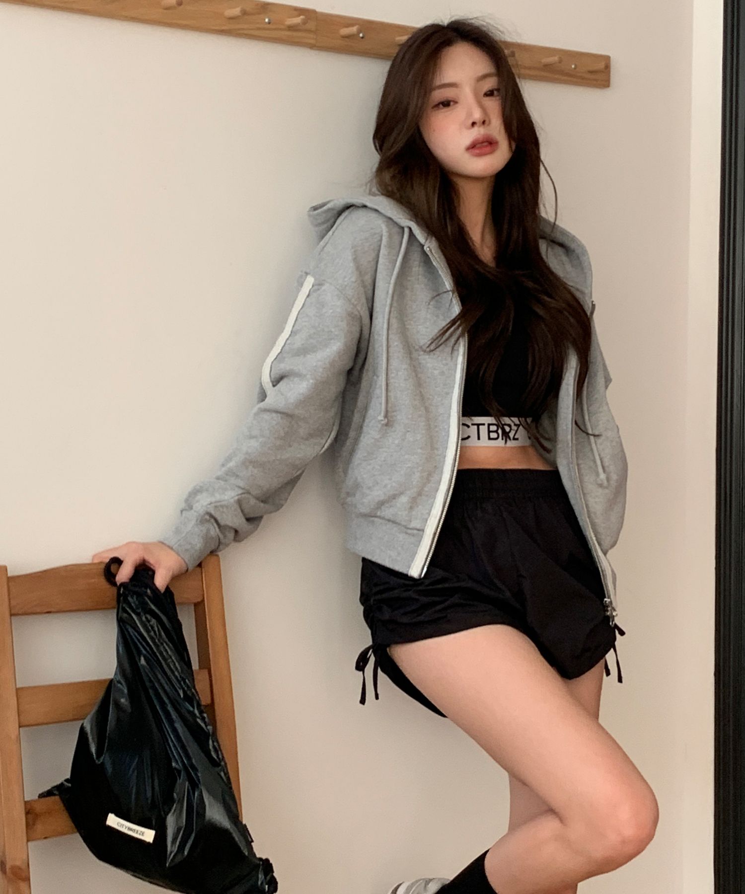 【 citybreeze 】カバン 韓国★人気 2Tone Nylon Point Gym Sack MUSINSA | CITYBREEZE WOMAN Two-tone nylon point gym bag_BLACK
