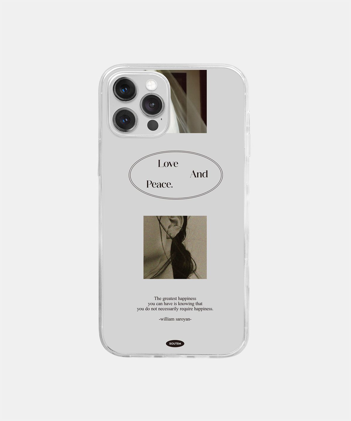 소유템(SOUTEM) Love And Peace Phone Case_Clear