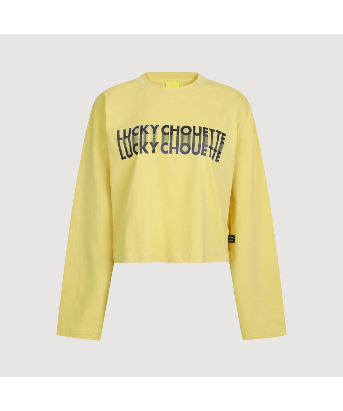 럭키슈에뜨(LUCKY CHOUETTE) Printed Cropped Long-sleeved T-shirt (yellow) LFTAS25170YEX