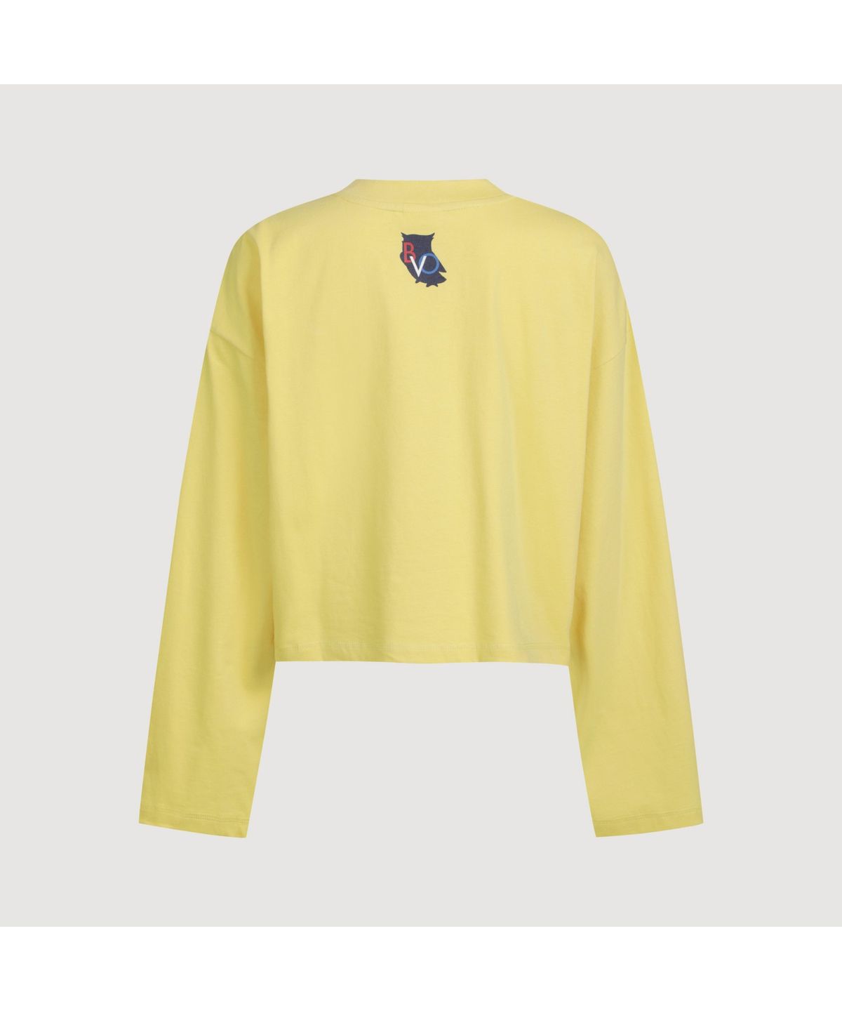 럭키슈에뜨(LUCKY CHOUETTE) Printed Cropped Long-sleeved T-shirt (yellow) LFTAS25170YEX