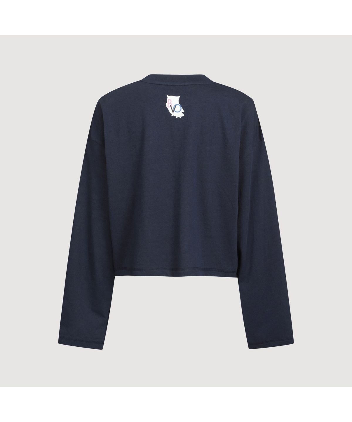 럭키슈에뜨(LUCKY CHOUETTE) Printed Cropped Long-sleeved T-shirt (dark navy) LFTAS25170NYD
