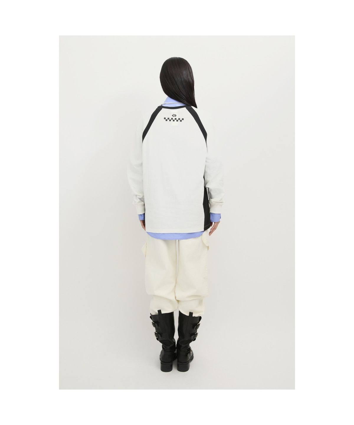 럭키슈에뜨(LUCKY CHOUETTE) Coloring Point Long-sleeve T-shirt  (white) LFTAS25130WHX