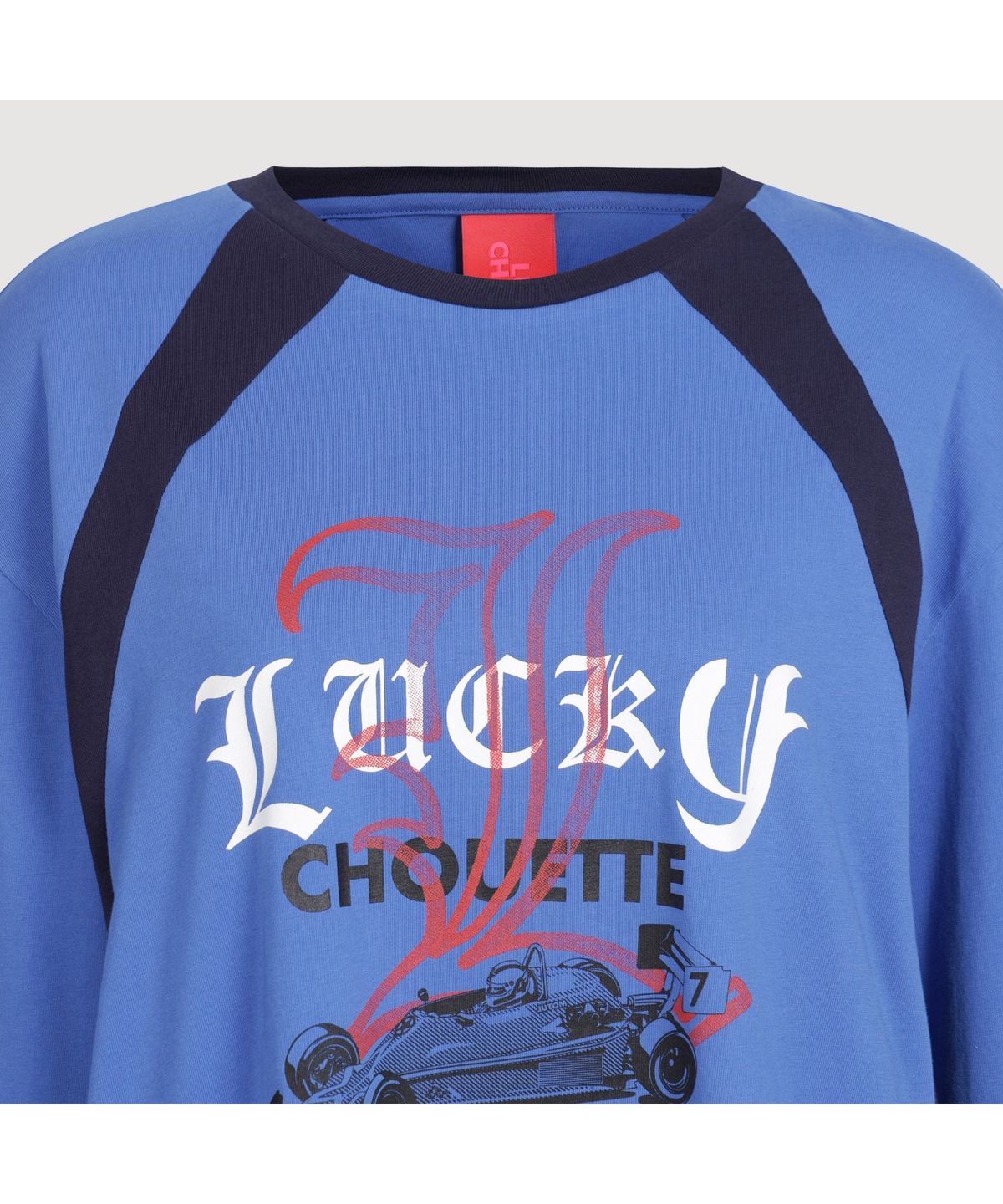 럭키슈에뜨(LUCKY CHOUETTE) Coloring Point Long-sleeve T-shirt (blue) LFTAS25130BUX