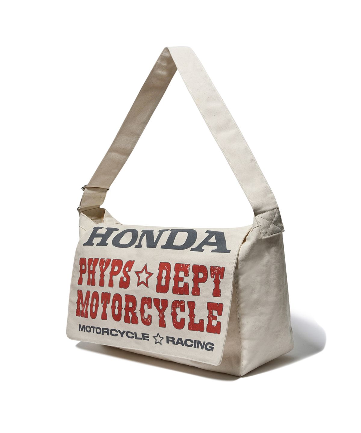 핍스 모터사이클(PHYPS MOTORCYCLE) Honda Typography Duffel Canvas bag_Ivory