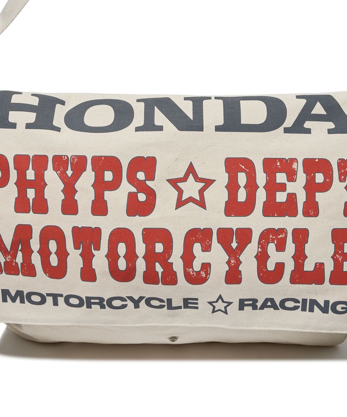 핍스 모터사이클(PHYPS MOTORCYCLE) Honda Typography Duffel Canvas bag_Ivory