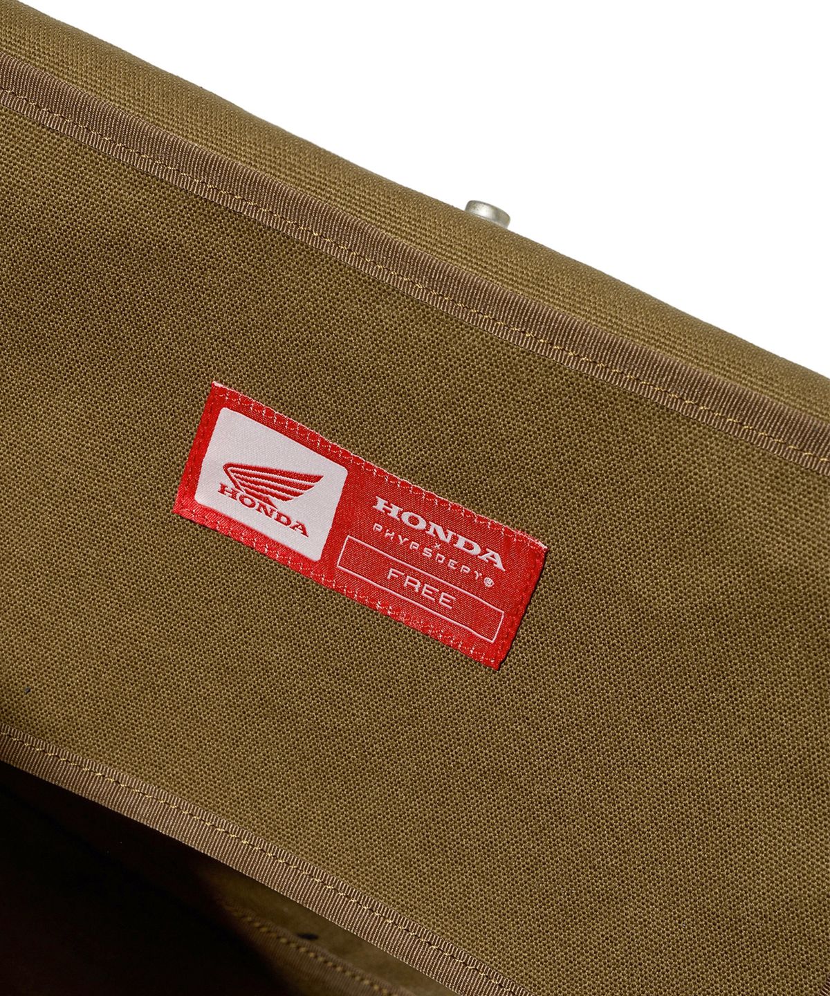 핍스 모터사이클(PHYPS MOTORCYCLE) Honda Typography Duffel Canvas bag_Khaki